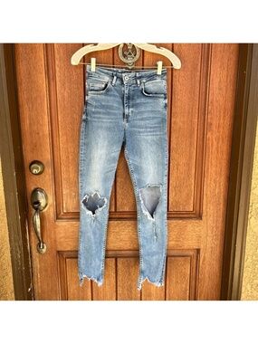 & Denim Distressed Skinny Jeans